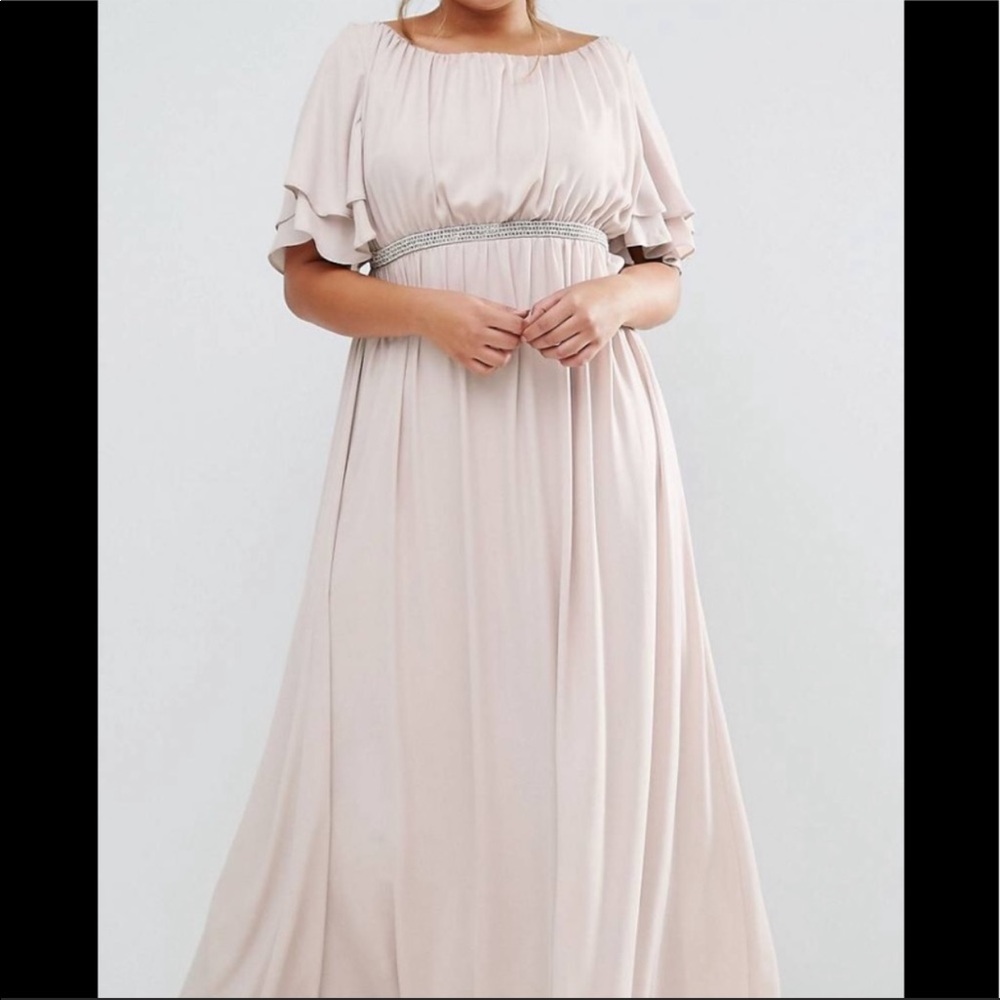 Tan/Nude ASOS bridesmaid dress